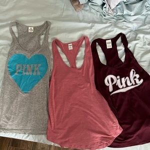 LOT OF 3 PINK TANK TOPS